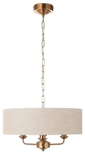 Endon 110723 - Luster na reťazi HIGHCLERE 3xE14/40W/230V béžová/mosadz