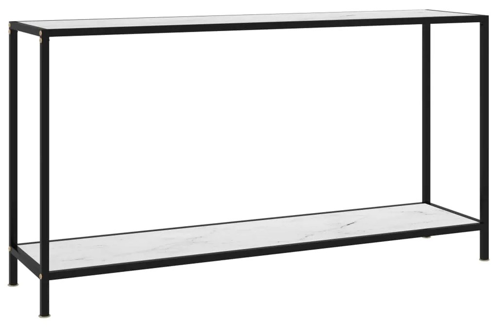 vidaXL Konzolový stolík, biely 140x35x75 cm, tvrdené sklo