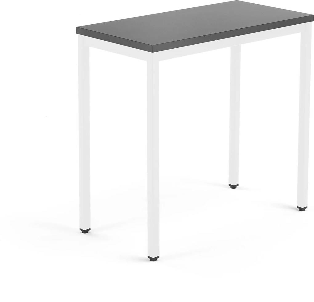 Bočný kancelársky pracovný stôl Modulus, 800x400 mm, čierna/biela