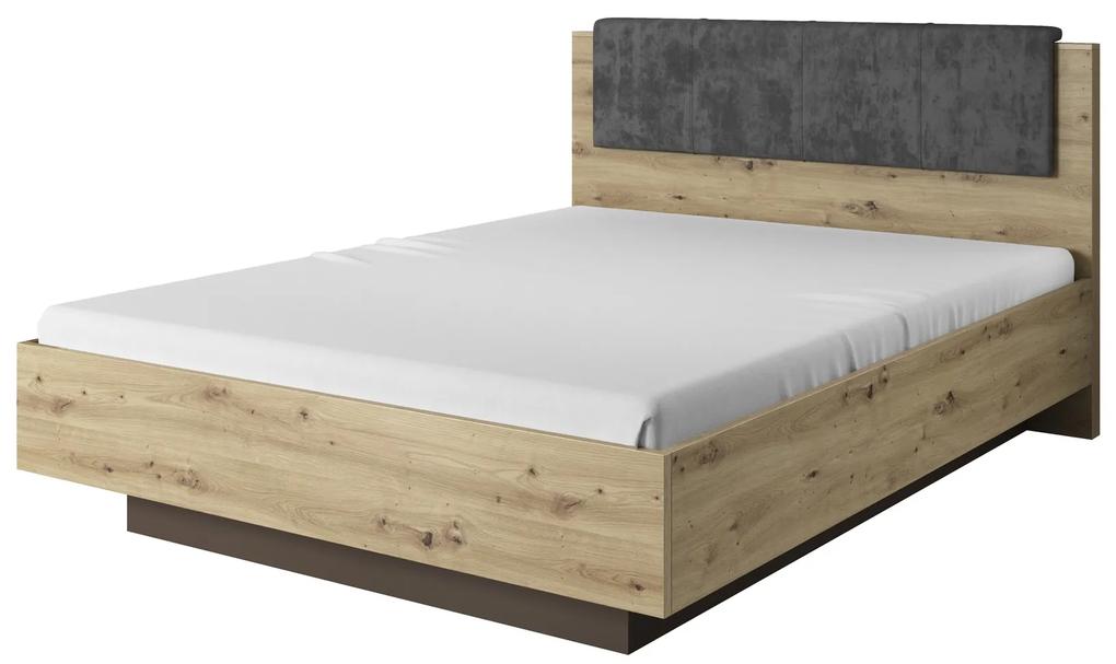 Drevená manželská posteľ 160x200 dub artisan