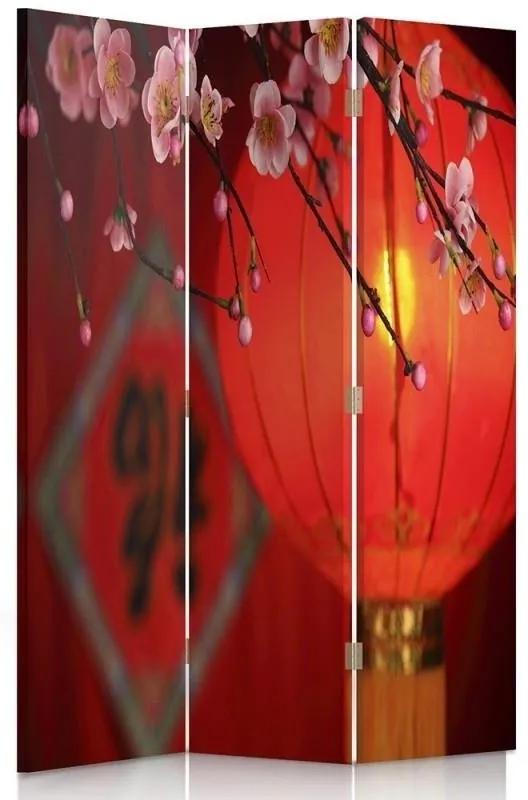 Ozdobný paraván Japonsko Cherry Blossom - 110x170 cm, trojdielny, obojstranný paraván 360°
