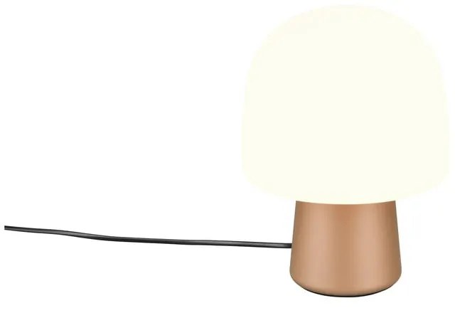 Stolová lampa v bielo-bronzovej farbe so skleneným tienidlom (výška 27 cm) Steen – Trio