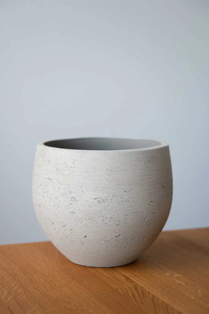 Moderný kvetináč RAFIOT, sklolaminát, výška 21 cm, béžový