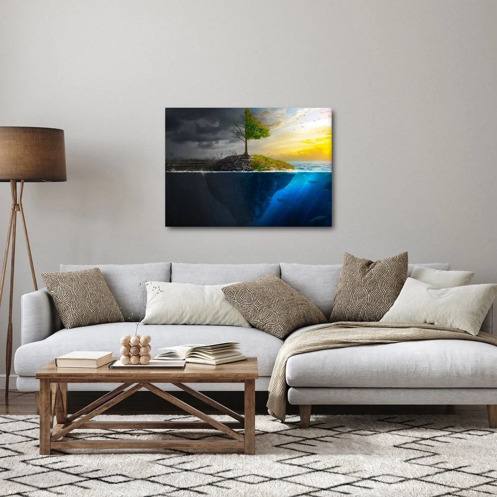 Obraz znázorňujúci dve strany (70x50 cm)