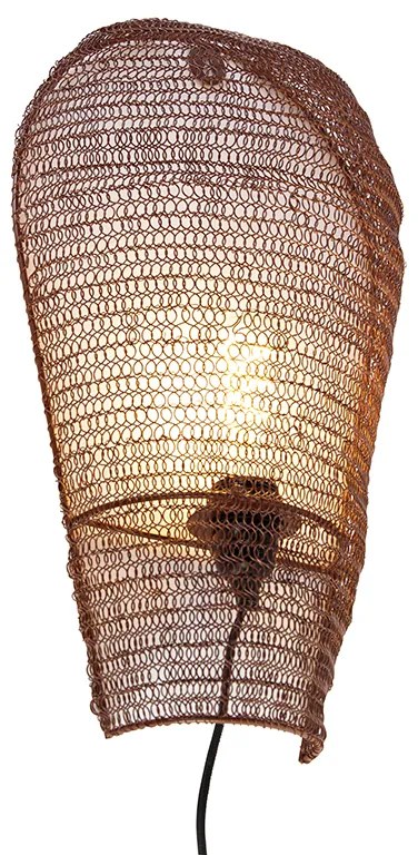 Orientálna nástenná lampa bronzová 45 cm - Nidum