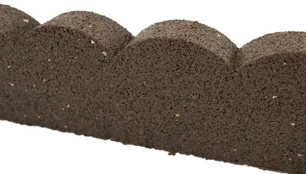 Záhradná obruba Scalloped hnedá 120 cm, gumová (vrátane klincov) MHEU5000001