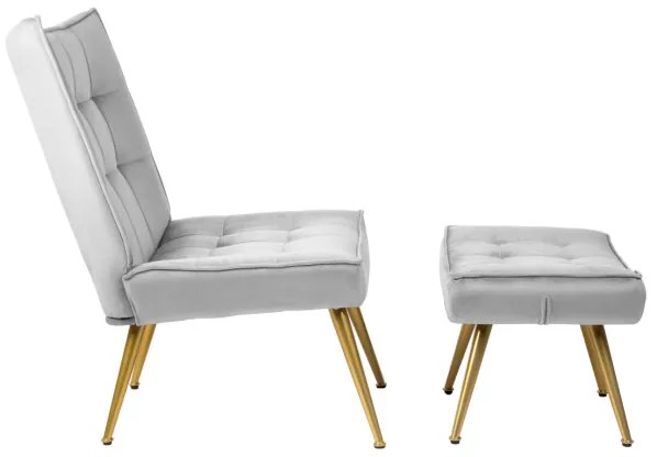 Kreslo VINNIS s podnožkou, sivé 856681