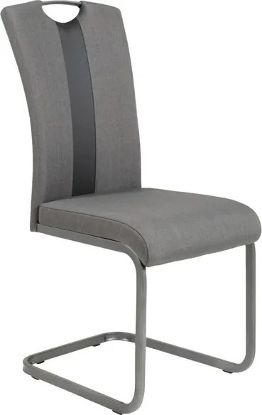 Jedálenská stolička Amber, šedá látka / ekokoža
