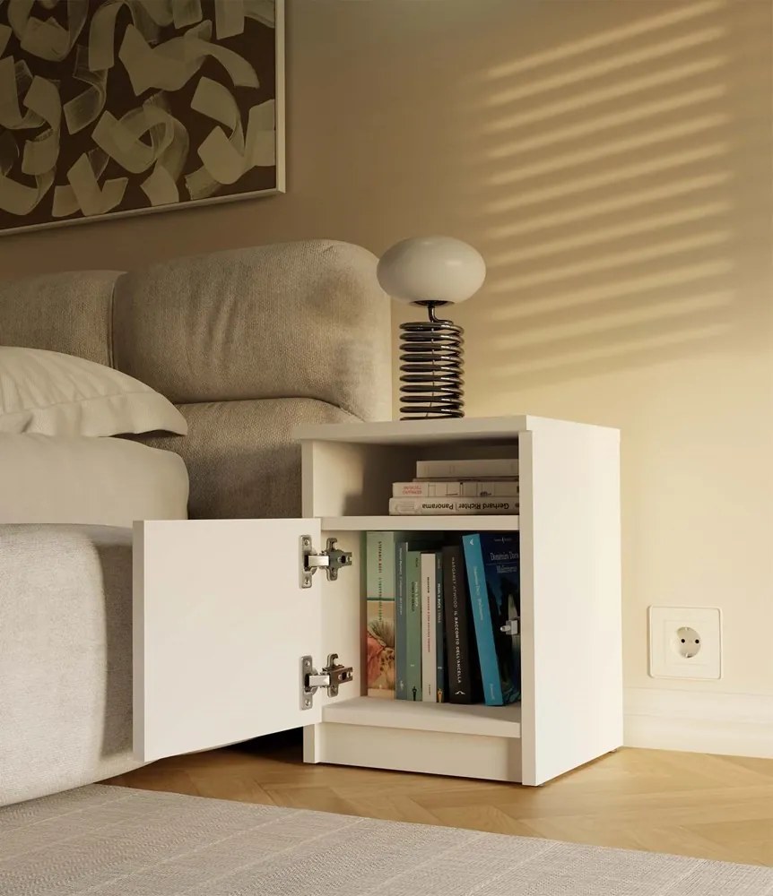 Nočný stolík Galax 1D 30 cm biely