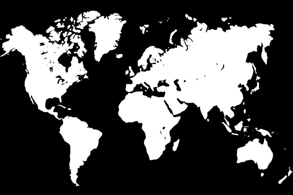 Obraz biela mapa na čiernom pozadí - 120x80