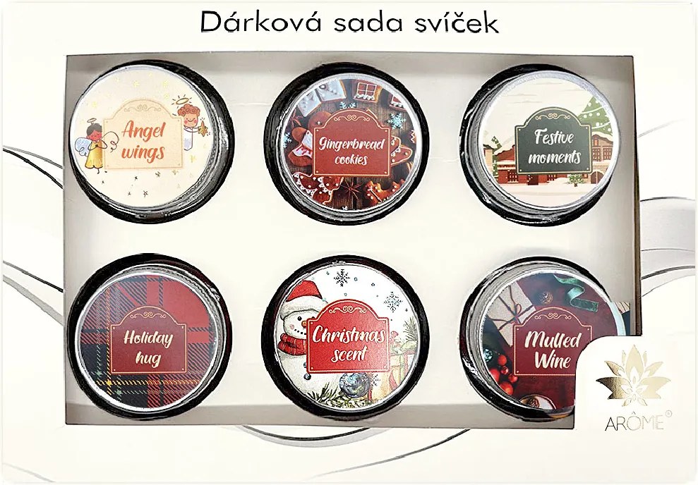 ARÔME Sada sviečok s prianím Vianoce mix 6 ks