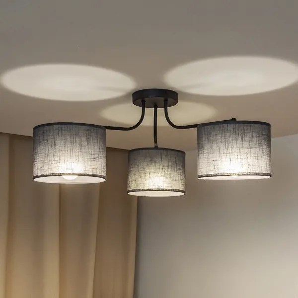 Prisadený luster ALBA 3xE27/15W/230V sivý