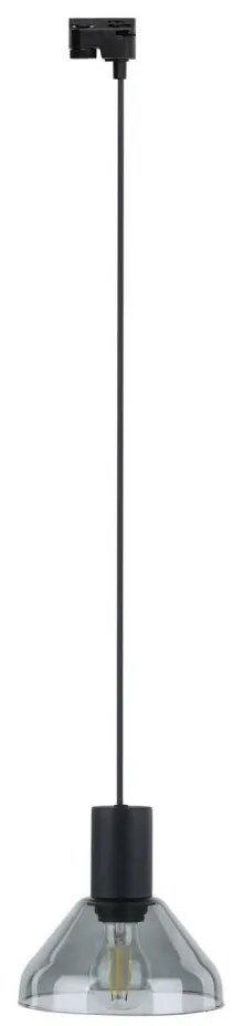 Luster na lanku do lištového systému NEO 1xE27/15W/230V čierna/dymová čierna