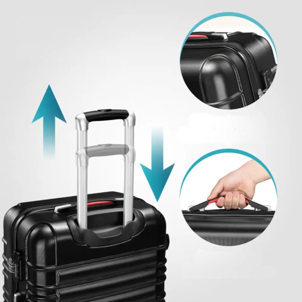 Sada škrupinových kufrov AERO, 4-dielna, ABS, čierna Monzana