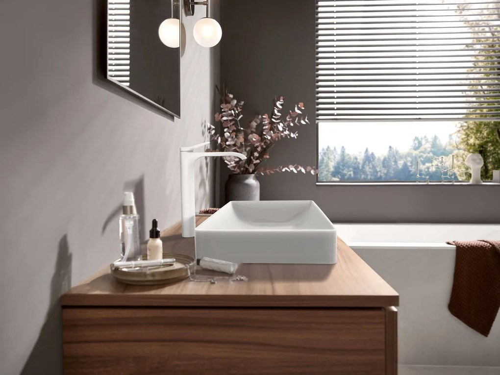 Hansgrohe Vivenis, umývadlová batéria 250, s výpustom, EcoSmart, biela matná, HAN-75040700