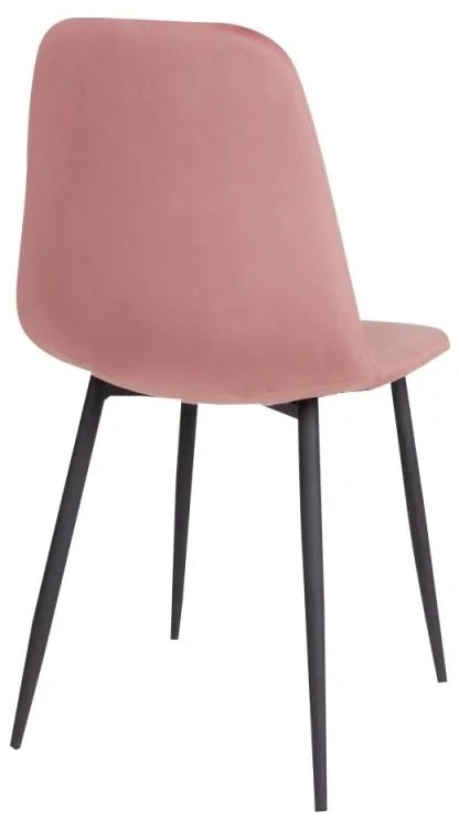 Dizajnová jedálenská stolička Myla, ružová, čierne nohy