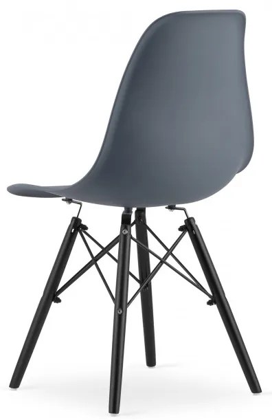 Set troch jedálenských stoličiek OSAKA tmavosivá (čierne nohy)