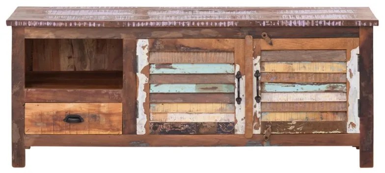 furniture-nabytek.cz - Masívny TV stolík Wakefield z recyklovaného dreva, lakovaný, viacfarebný – 150×50×60 cm