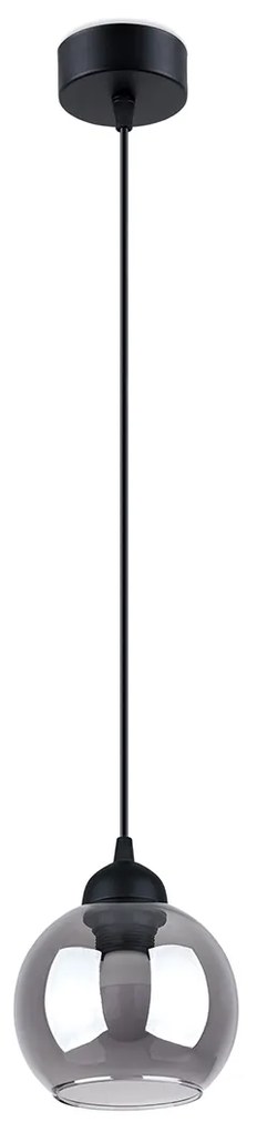 Závesné svietidlo Alino, 1x grafitové sklenené tienidlo