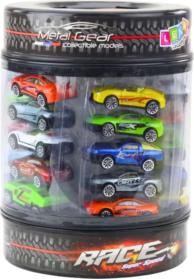 LEAN Toys Sada autíčok v tube, moderné športové autá 1:64
