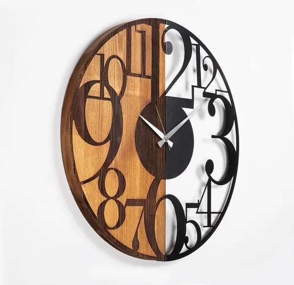 Nástenné hodiny pr. 56 cm 1xAA drevo/kov
