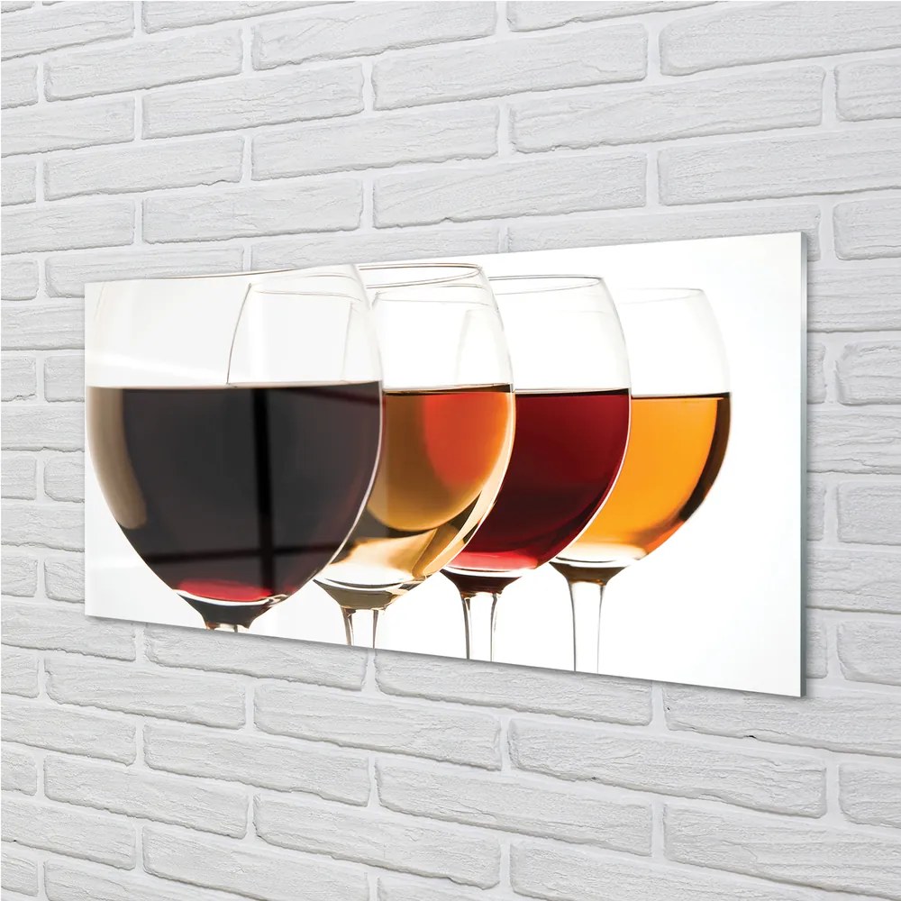 Sklenený obklad do kuchyne poháre vína 125x50 cm