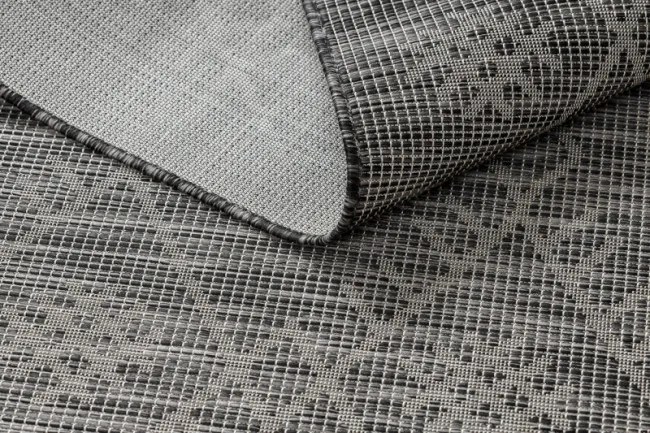 Koberec šnúrkový SIZAL PATIO ploské tkanie 3077 Boho - čierny