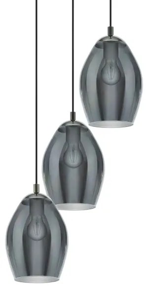 Eglo 39565 - Luster na lanku ESTANYS 3xE27/60W/230V dymová