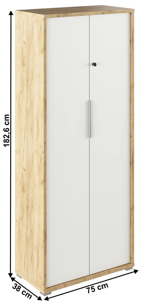 Skiňa so zámkom, dub artisan/biela, RIOMA TYP 31