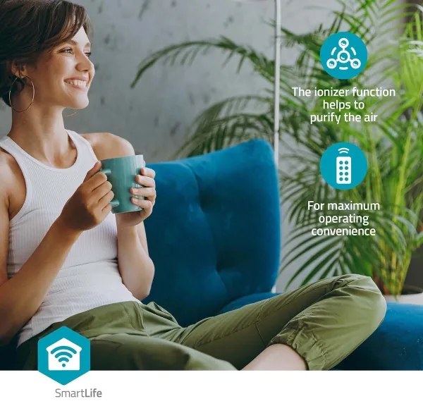 Nedis COOL116CWTW - Ochladzovač vzduchu 65W/230V Wi-Fi Tuya + diaľkové ovládanie