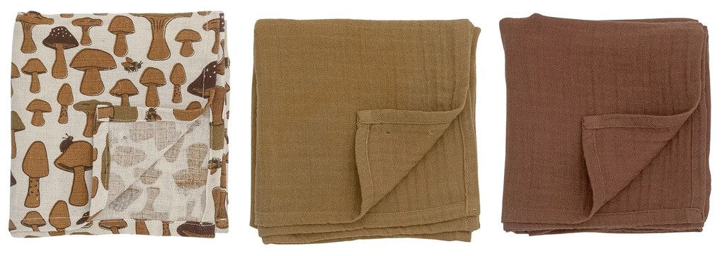 Bloomingville Zavinovacia plena Marthe Brown – set 3 ks