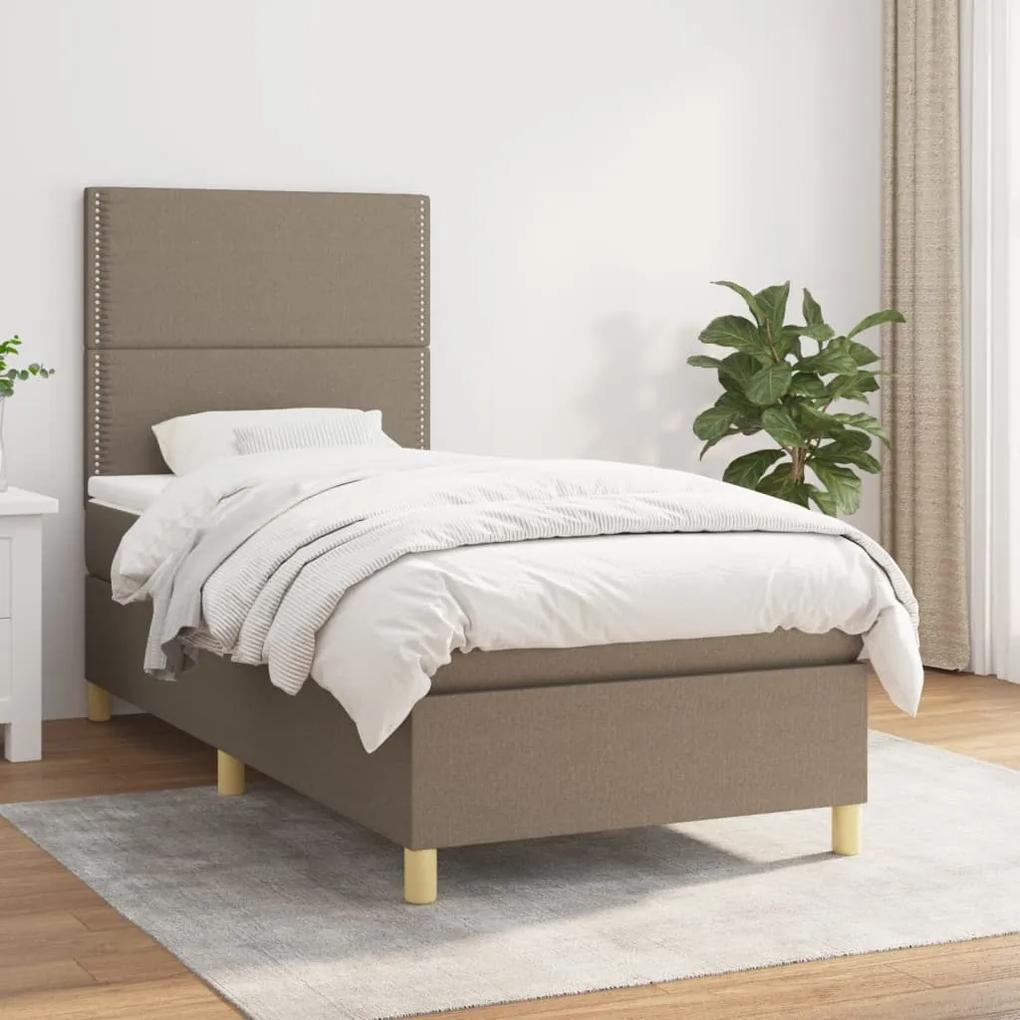 Boxspring posteľ s matracom sivohnedý 100x200 cm látka 3142237