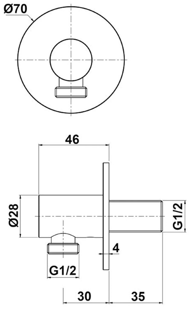 Sapho Sapho, vyústenie sprchy, guľatý, zlatá matná, SG202G