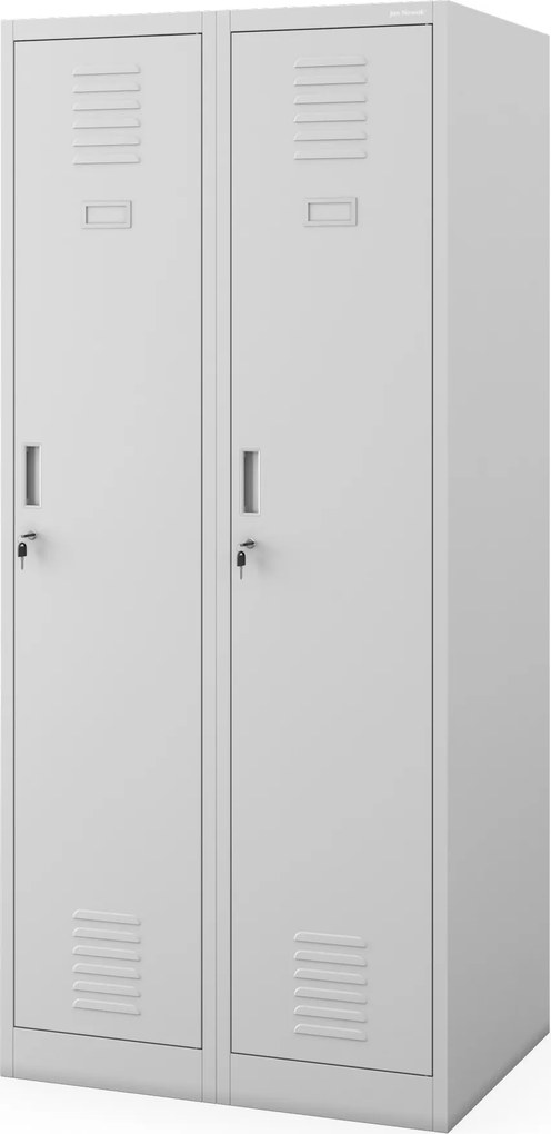 Šatníková pracovná skrinka so štyrmi hlbokými priehradkami, sivá, 800x1800x600 mm: KACPER D600