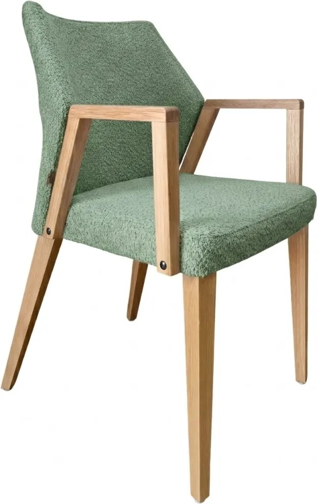 Čalúnené polo-kreslo ZORA s dubovými nohami a podrúčkami, 56x60x87 cm Catch-Me10