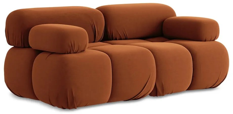 Oranžová zamatová pohovka 190 cm Lokua – Makamii