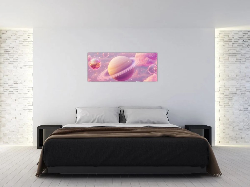 Obraz - Ružová planéta (120x50 cm)