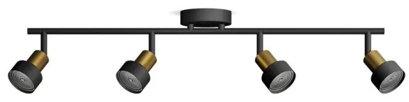 Philips - Bodové svietidlo CONDUIT 4xGU10/5W/230V čierna/mosadz