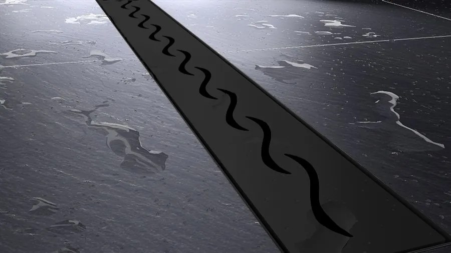 Sprchový žlab MAXMAX WAVE BLACK - černý