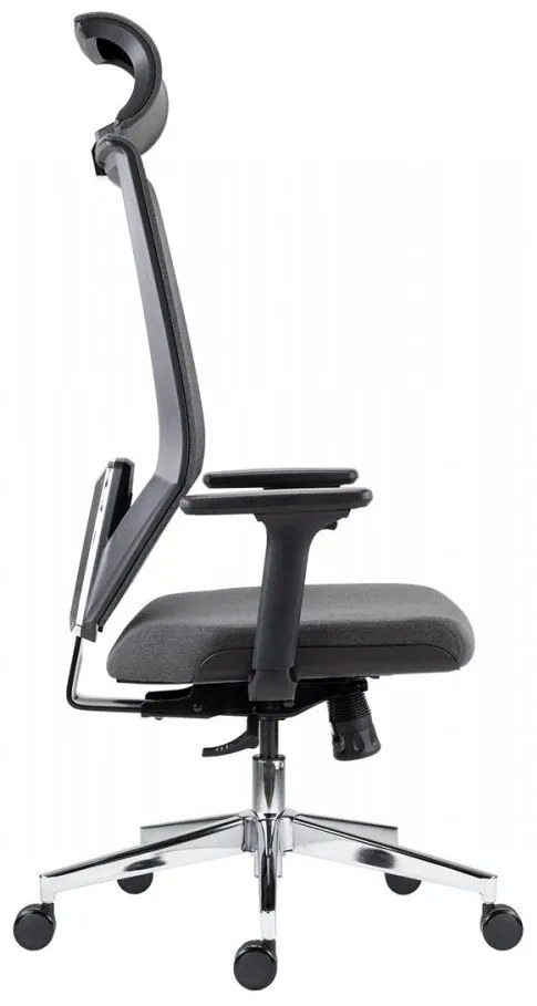 Kancelárska ergonomická stolička EDGE — látka, sivá, nosnost 150 kg