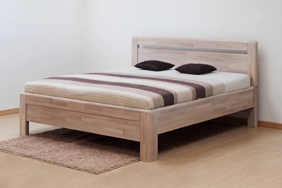 BMB ADRIANA KLASIK - masívna dubová posteľ 200 x 190 cm, dub masív