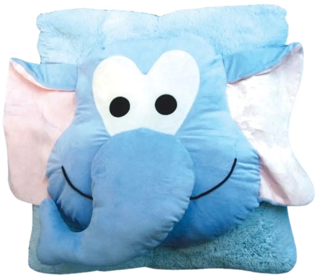 Detský vankúš CUDDLI FRIENDS 70x70 cm plyšový - viac farieb Farba: Modrá