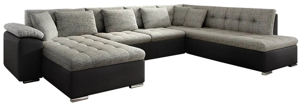 Rohová sedacia súprava Tony Bis, Dostupné poťahy: ekokoža Soft 017 + Lawa 05, Strana: Ľavá - U