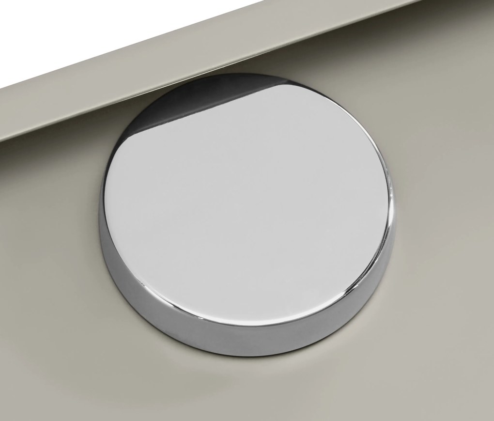 Nízky kovový stolík »CN3« s 3 výklopnými priečinkami, svetlosivý