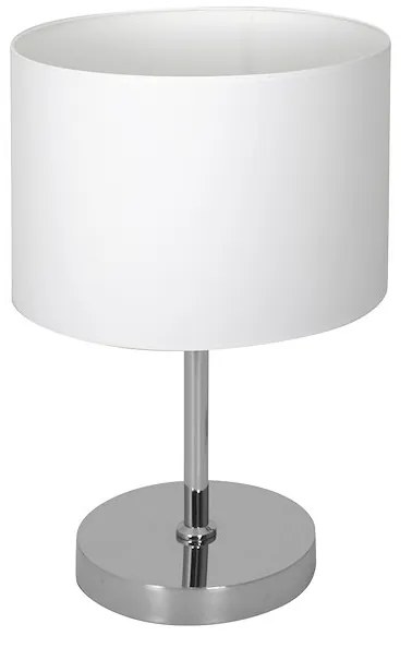 Stolná lampa Casino, 1x biele textilné tienidlo, ch