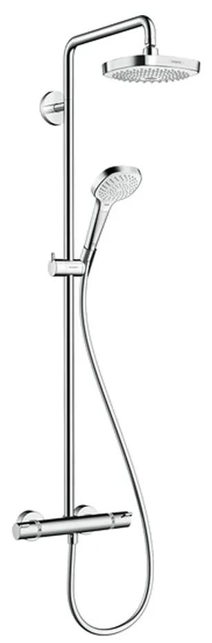 Hansgrohe Croma Select E - Showerpipe 180 2jet s termostatom, biela/chróm 27256400