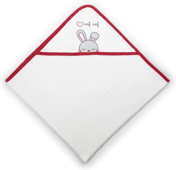 Detská osuška zo 100% bavlny s kapucňou Naf Naf Rabbit, 100 × 100 cm