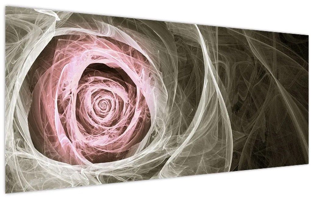 Obraz - Abstraktné ruže svetlo ružová (120x50 cm)