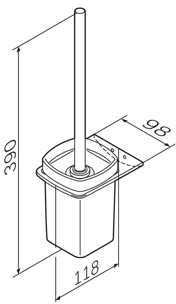 Toaletná kefa AM.PM Inspire 2.0 AIB33422 nástenná, čierna
