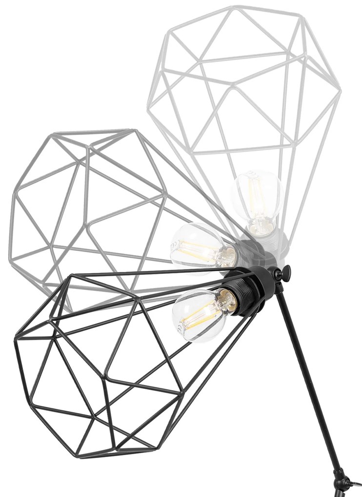 Toolight - Podlahová lampa Reno 1xE27 60W 300216 Diament, čierna, OSW-06963